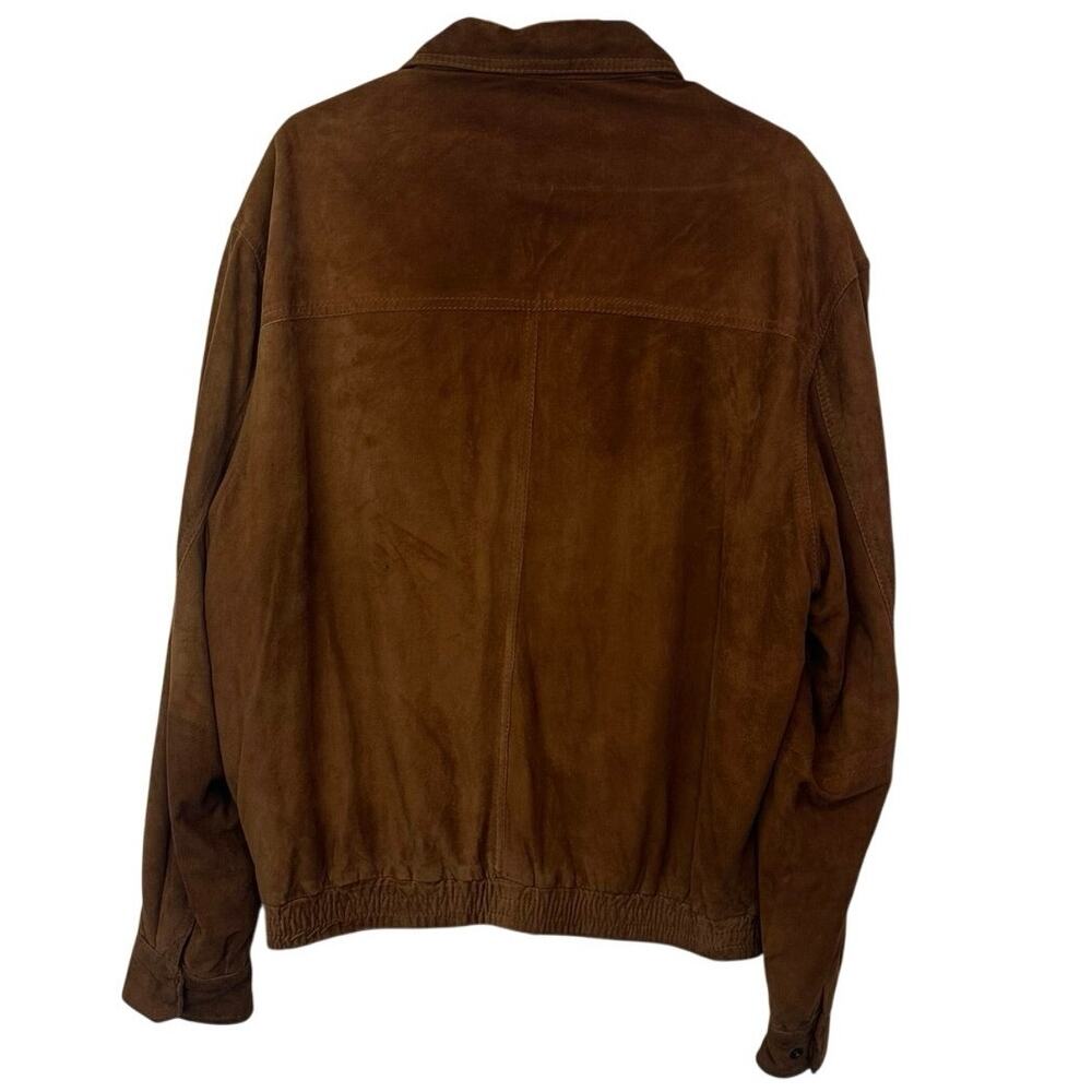 Bally VTG Men’s 100% Real Leather Suede Bomber Jacket Size 42 Brown Italy Made - Picture 2 of 14